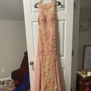 Pink and nude MacDuggal formal dress